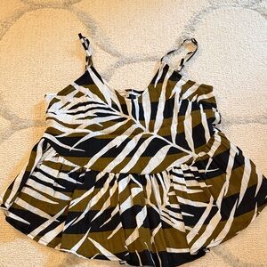 FRNCH Zebra Print Tank Top in Black, White, and Tan